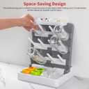 Baby Bottle Drying Rack, Vertical Standing Bottle Drying Rack Holder-Space Saving Baby Bottle Organizer for Countertop-Holds Up to 12 Baby Bottles & Pump Parts (White & Dark Gray)