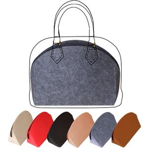 Felt Purse Organizer Insert with Zipper,Bag in Bag Shell Shaper Handbag & Tote Organizer Fits in Alma BB PM Tote(darkgary,Alma BB) (Darkgray)