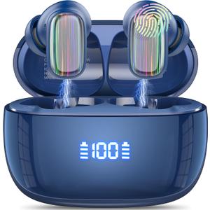 AI Language Translator Earbuds Real Time, 164 Language/6 Translation Modes Translator Earbuds 3-in-1 Translation Headphones, Bluetooth 5.4 Translation Device for Travel Business Learning, Blue