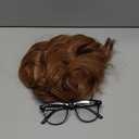 Miss U Hair Short Wavy Brown 70's Wigs for Men with Glasses Fake Teeth Halloween Party Wig Set