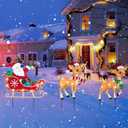 Christmas Yard Sign Decorations Outdoor with LED Lights Christmas Santa Claus on Sleigh with 2 Reindeer Yard Signs with Metal Stakes for Xmas Holiday Party Lawn Sign Garden Decor Xmas Yard Signs