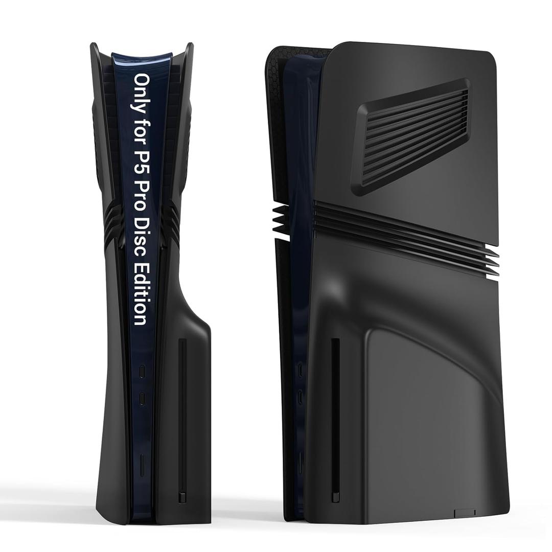 innoAura P5 Pro Plates Cover Faceplates for 2024 Model P5 Pro Disc Edition, Enhanced Cooling Vents & Dust Filter, Anti-Scratch Protective Case with Heat Dissipation Design (Black)