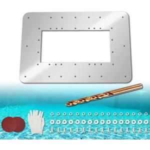 18 7/9 X 12 2/7 in Wide Mouth Above Ground Pool Skimmer Wall Repair Panel, Water Return Repair Kit, Repair Rusted Pool Wall, Replace SP1091WM Dyna-Skim and Hydrotools 8939 Skimmers
