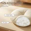 Beige Bistro Chair Cushions Set of 2, 15" Round Seat Chair Pads with Ties for Dining Room Patio