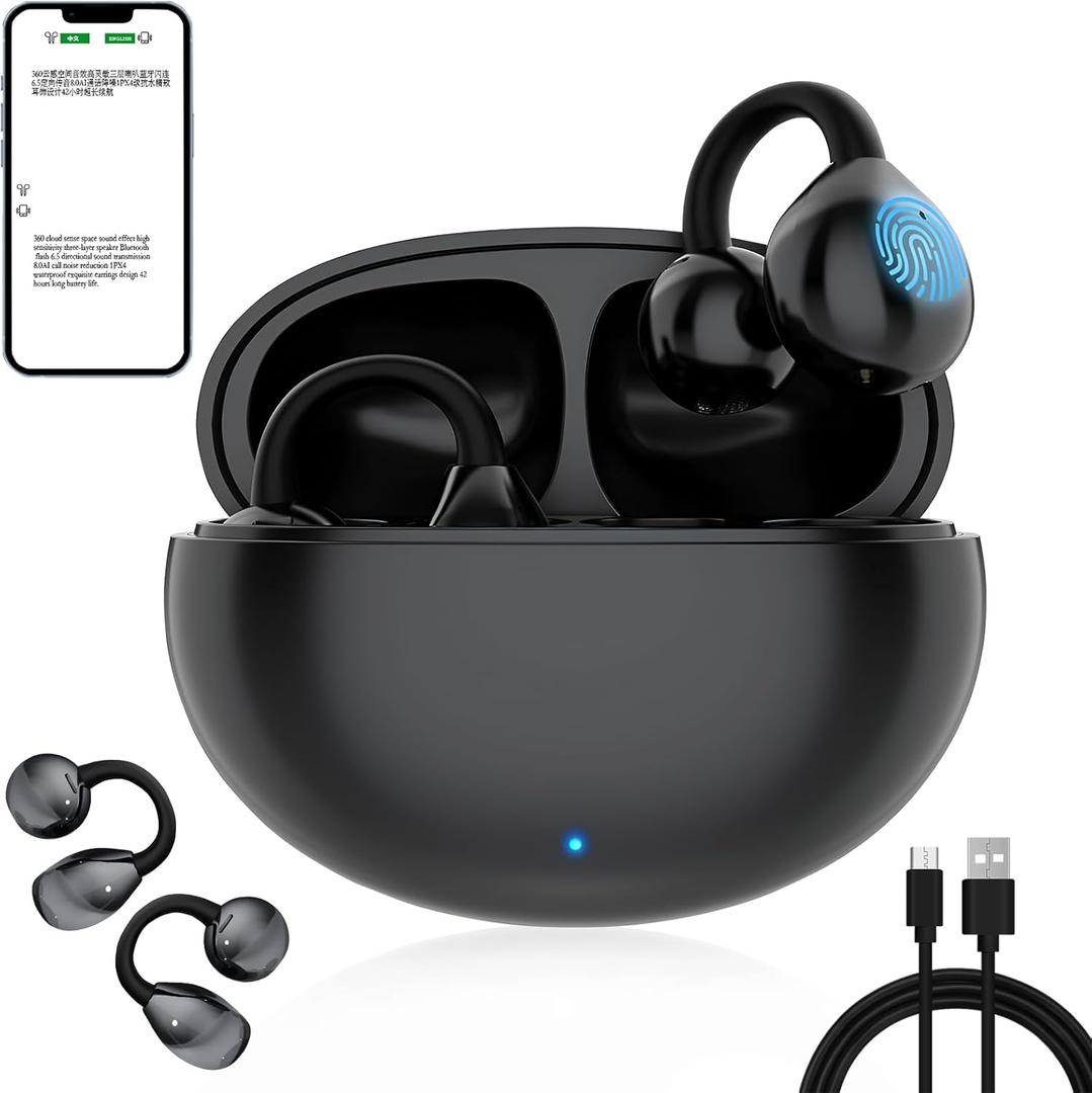 Ai Translator Earbuds, 3-in-1 Translation Earbuds Real Time, Language Translation Earbuds, 144-Language Real-Time Two-Way Translation Device, Suitable for Tourism, Business, Learning Music (Silver)