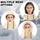 Balaclava Winter Ski Mask for Men Women,Winter Face Masks Drawstring Windproof Hooded Scarf Face Cover Hat Coldproof Warm Cap
