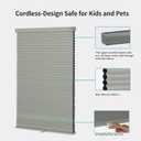 MYshade Cordless Blackout Window Blinds & Shades Pull Down Room Darkening Window Shades Light Blocking Honeycomb Cellular Shade for Indoor Windows Easy to Install 35 inch Wide, H72 Grey Blinds