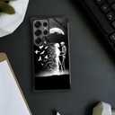 CARLOCA Compatible with Samsung Galaxy S25 Ultra Case,for Girl Fashion Graphic Design Shockproof Anti-Scratch Drop Protection Case for Samsung Galaxy S25 Ultra Black White Skull Moon Bird Cases