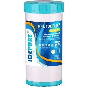 ICEPURE 5 Micron 10" x 4.5" RFN10BB-SZ Whole House Iron & Manganese Reduce Water Filter Replacement for FM15B, WD-WF10F, RFFE10-BB, 10-Inch, 1 Pack