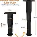 Adjustable Bed/Furniture Frame Support Legs,Set of 4 - Universal Replacement Legs for Bed Frame/Furniture/Cabinet, Slat Reinforcement, Height-Adjustable Support for Queen/King/Platform( 8.3"-14.5")