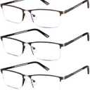 Lcbestbro Reading Glasses for Men, 0.75 Blue Light Blocking Reading Glasses Metal Readers