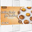 Cooling Rack for Baking 2-Pack, 16x10 Inches Baking Rack, Thick Wire Cookie Rack for Cooking, Roasting, Grilling, Drying, Oven Safe, Fits Half Sheet Pan, Silver