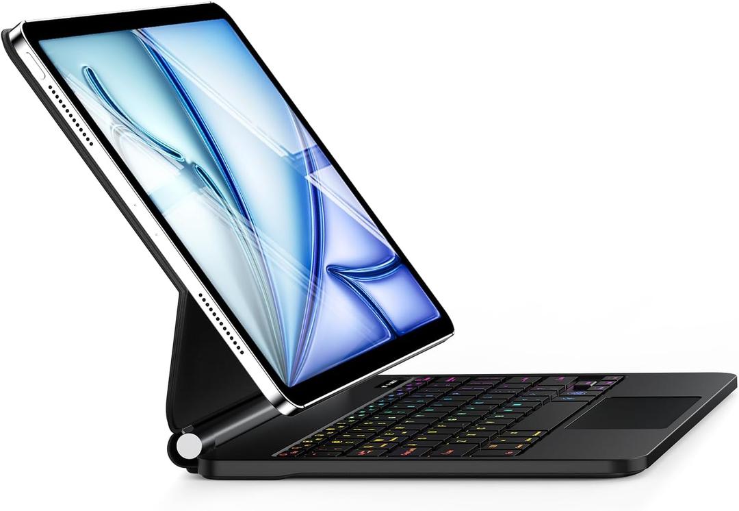 Keyboard Case for iPad Air 13 inch (M3 2025/ M2, 2024), iPad Pro 12.9 inch (3/ 4/ 5/ 6th Gen)，Magic-Style Magnetic – Floating Cantilever Stand – Backlit Keyboard Case with Multi-Touch Trackpad (Jet Black)