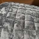 RECYCO Luxury Velvet Quilt Set King Size Bedding Sets, Ultra Soft Velvet Comforter Set, Lightweight Channel Box Stitch Oversized Bedspread Coverlet for All Season, with 2 Shams, Charcoal Gray