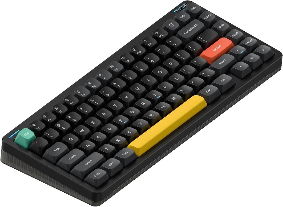 nuphy Halo75 V2 Mechanical Gaming Kyeboard,75% Wireless Hot Swappable Bluetooth Keyboard,83 Kyes RGB Backlit Keyboard, Support Bluetooth/2.4GHz/USB-C (Black, Mint (37gf))