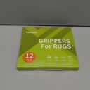 Rabenda 12 Pcs Rug Tape, Non Slip Rug Pads Grippers for Hardwood Floors and Tiles, Reusable Carpet Tape for Area Rugs, Double-Sided Adhesive Rug Stickers Keep Corners Flat (Black)