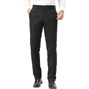 Plaid&Plain Men's Dress Pants Slim Fit Stretch Khaki Pants Wrinkle Free, Size -8x35"