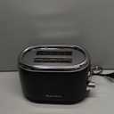 MUELLER HOME Retro Toaster 2 Slice, 7 Browning Levels, 3 Functions (Reheat, Defrost, Cancel), Stainless Steel Features, Removable Crumb Tray, Under Base Cord Storage, Black
