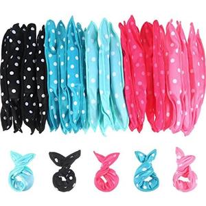 Bememo 40 Pieces Soft Curlers Hair Rollers Pillow Rollers for Hair Curlers to Sleep in Overnight Heatless No Heat for Long Short Foam Sponge Rag Large Styling Tools(Dot,Color Set 1)