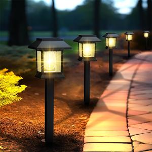 Greluna Solar Lights Outdoor, 6 Pack Waterproof Auto On/Off Solar Pathway Lights for Garden, Landscape, Path, Yard, Patio, Driveway, Walkway Decor