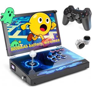 2026 Upgraded Portable Arcade Machine Pandora Box - 2D3D Retro Gaming Console, 8000mAh Battery, Includes Extra Gamepad, Plug & Play Console with Search/Hide/Save/Load/Pause Functions
