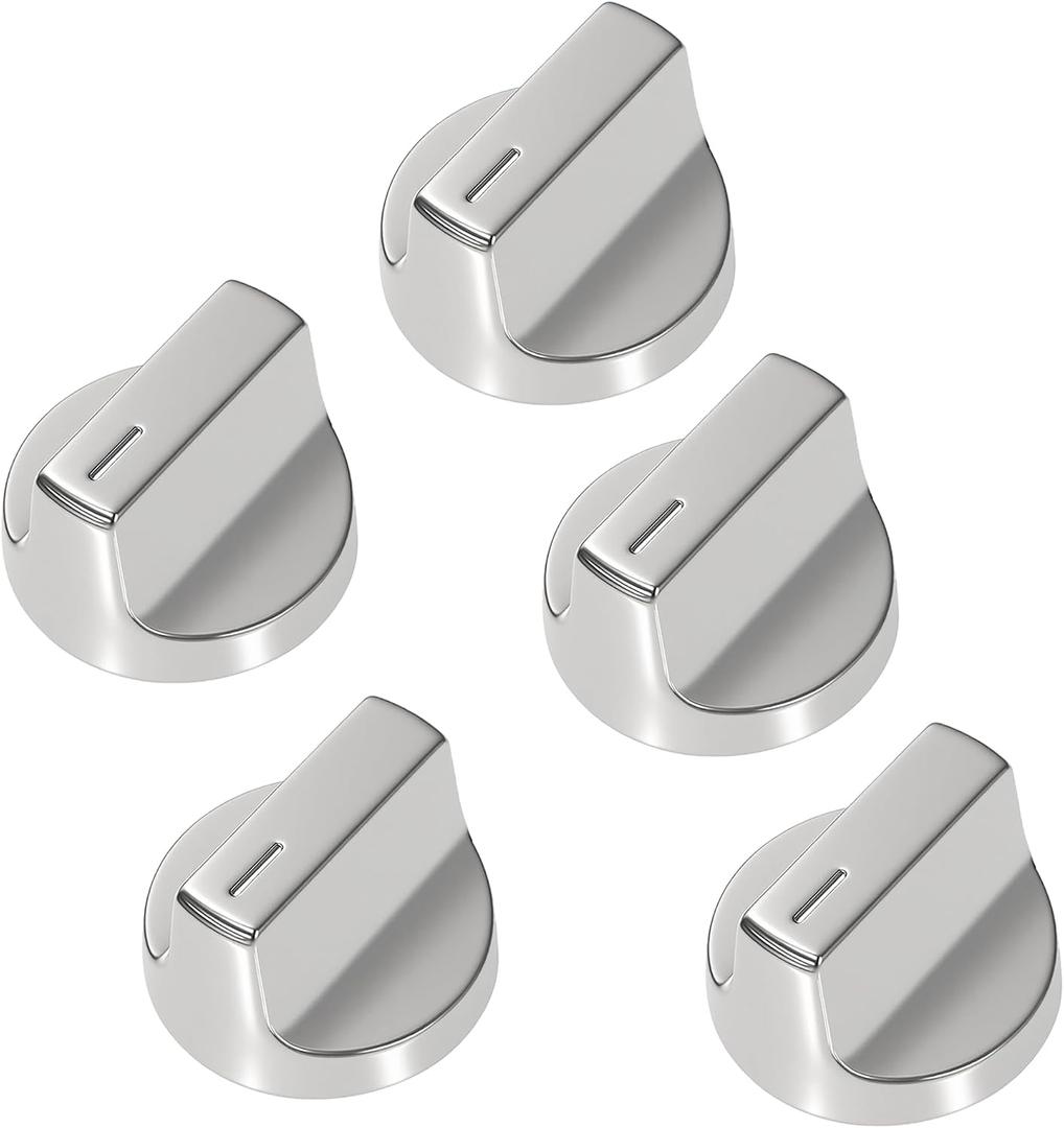 5PCS W11366438 Stove Knobs Replacement for Whirlpool Cooktop Knobs WCG55US0HS00, WCG55US0HS05, WCG55US6HS00, WCG55US6HS05, WCG77US0HS00,Gas Range Burner Control Knobs Replace W11084623 W11084624