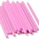 YAOSHENG [100 counts] Jumbo Smoothie Straws, Boba Straws, Disposable Drinking Pink straws (0.47'' wide 9.06" long)