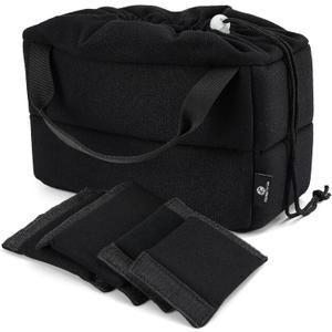 Koolertron Shockproof Camera Photo Bag for SLR TLR Camera Insert Partition Padded Case,Can be Put Directly Into the SLR Camera Bag With Freely Adjustable Compartment (Black with Straps)