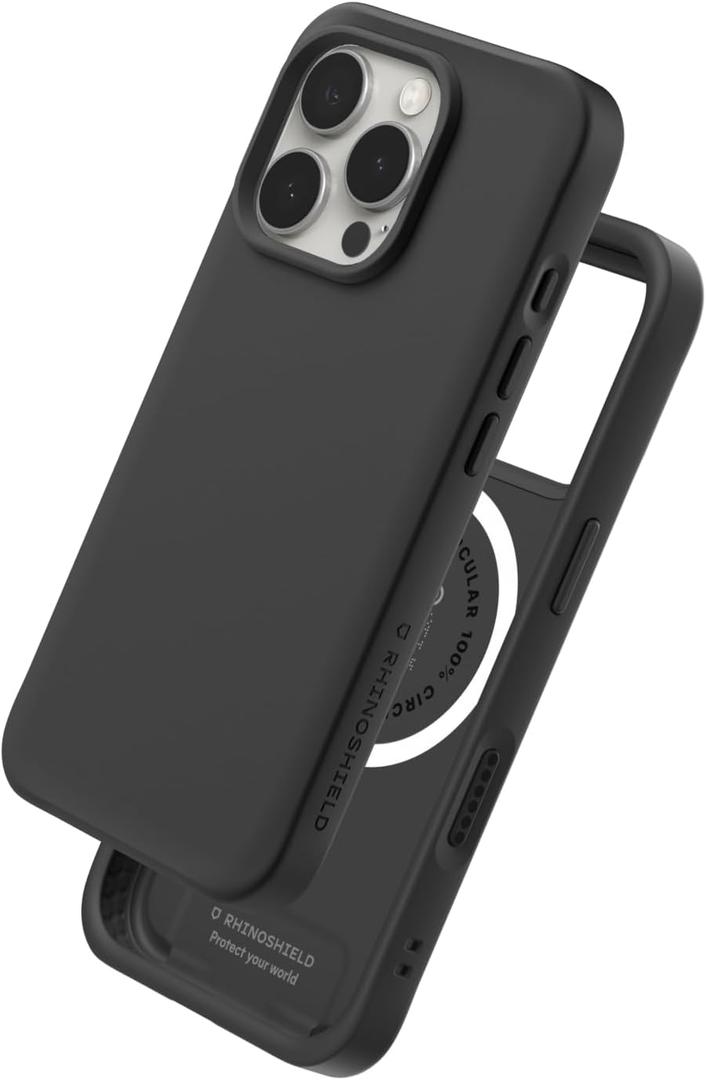 RhinoShield Case Compatible with Magsafe for iPhone 16 Pro Max | SolidX - Reinforced Shock-Absorbing Slim Design Protective Cover with 3.5M / 11ft Drop Protection - Classic Black