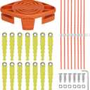WA0010 Polycarbonate Replacement Head Compatible with WORX WA0004 WG154 WG163 WG160 WG180 WG175 WG155 WG151 String Trimmers,with 14 Pack Quickload Blades & 8 Pack 0.11" Flexible Line (30 Pack)