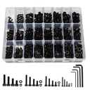 1230PCS Metric Screw Assortment Kit M2 M3 M4 M5, 12.9 Grade Alloy Steel, Hex Socket Head Cap Bolts Nuts Washers Set, Black Zinc Plated Anti-Rust Screws for 3D Printer DIY