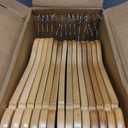Amber Home 30 Pack Wooden Coat Hangers, Natural Wood Suit Hangers with Non-Slip Pant Bar, Clothes Hangers for Closet Organization, Shirts, Jackets, Dresses, and Pants (Natural, 30)