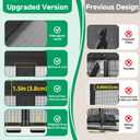 HOFUDON Upgraded Magnetic Screen Door Mesh, Full Strip Magnets, Heavy Duty Fiberglass Mesh, Door Screen Magnetic Closure for Single Door Size 32 x 80 Inch, Screen Door Size 35 x 82 Inch Black