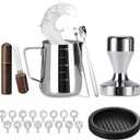 Espresso Accessories Kit 51mm Tamper: 51mm Espresso Tamper Set Barista Tools Including Coffee Tamper, Milk Frother Cup, WDT Tool Espresso Tools, Tamper Mat, Latte Pen, Coffee Spoon, Coffee Stencils