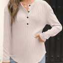 ANRABESS Long Sleeve Shirts for Women Henley Tops Dressy Casual T-Shirts Blouses 2025 Fall Lightweight Sweaters (S)