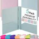 Mr. Pen- Plastic Folders with Pockets and Prong, 5 Pack, Muted Pastel Colors, Pocket Folders with Prongs and Fasteners, 2 Pocket