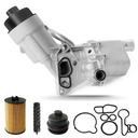 Engine Oil Cooler Filter Housing Assembly Adapter with Insert, Gasket, Cap Compatible with 2011-2021 Chevy Cruze Sonic Trax, Buick Encore 1.4L Turbo Replace 918-428 55566784 55565388 88179-91400