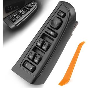 Power Window Switch & Bezel with Folding Mirror Switch Compatible with 2003-2006 Escalade Avalanche Silverado Suburban Tahoe Sierra Yukon H2 Replaces# 15883319, DWS-394