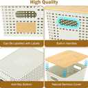 Stackable Storage Basket: Plastic Baskets Bins, Baskets for Organizing, Pantry Decorative Containers for Closets, Cabinets, Shelves(8 Pack, White)