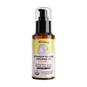 Curl Lock Defining Oil - Heat-Activated Curl Enhancer for Long-Lasting Bounce, Hair Oil for Frizz Control & Glossy Shine, with Coconut & Macadamia Oil, 3.3 Fl Oz