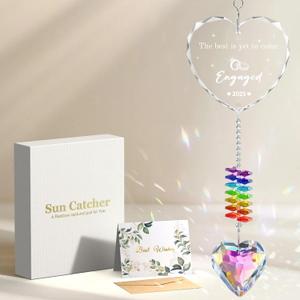 Engagement Gifts for Couples, Crystals Sun Catcher Engagement Gift for Women, Bride to Be, Fiance, Suncatcher for Indoor Window Hanging, Newly Engaged Gifts Glass Ornament 2025