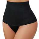 Avidlove Shapewear for Women Body Shaper Brief Underwear Firm Tummy Control Panty Mid Waist Shape Thongs Black L