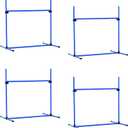 PawHut 4 Piece Dog Agility Training Equipment for Dog Agility Course with Adjustable Height Jump Bars, Included Carry Bag, & Displacing Top Bar, Blue
