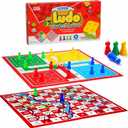 Ankit Toys & Games Ludo & Snakes and Ladders (Saap Seedhi) Board Game Set Classic 2in1 Family Fun for Kids and Adults for Ages 6+ | Travel-Friendly Strategy Game (Ludo Senior Red)