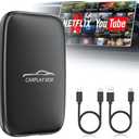 6-in-1 Magic Video Box for Netflix/YouTube, Wireless CarPlay Adapter & Android Auto Wireless Adapter Convert Wired to Wireles Carplay Dongle for OEM Wired CarPlay Cars, TF Card Playback, Plug & Play