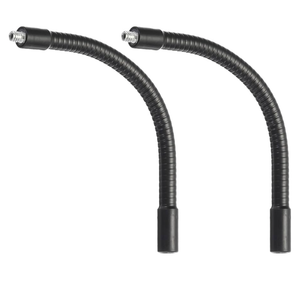 PATIKIL 8" Gooseneck, 2 Pcs 1/4"-20 Female to Male Thread Metal Universal Hose Flexible Arm Gooseneck Tube Extension Holder for Action Camera, Phone, Microphone, Black