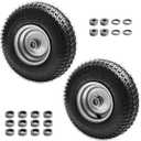 (2-Pack) 13x5.00-6 Lawn Mower Tires,13 Inch Tire & Wheel Assembly- 3/4" & 5/8" bushing, 3" Centered Hub,Replacement for lawn and Garden Turf mowers