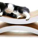 PetFusion Ultimate Cat Scratch Lounge, Cat Scratchers for Indoor Cats, Reversible & Durable, Made from Recycled Corrugated Cardboard, Cloud White