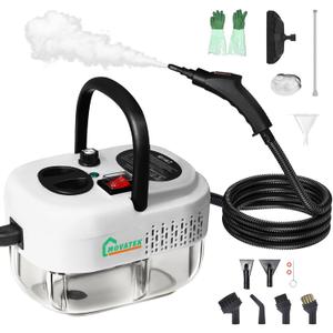 Steam Cleaner Handheld with 1200ml Large Water Tank, High Pressure Steamer for Floors, Upholstery, Grout, Car (White)