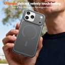 SUPFINE Magnetic for iPhone 17 Pro Max Case (Compatible with MagSafe)(Military Grade Drop Protection)(Camera Protection) Translucent Matte Shockproof Phone Cover,Gray